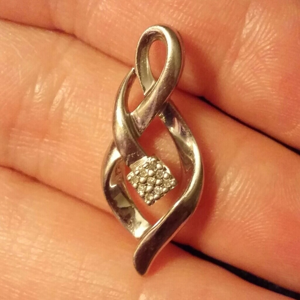Sterling and diamond pendant