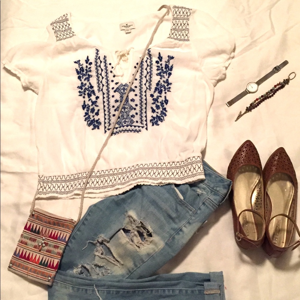 American Eagle Peasant Blouse