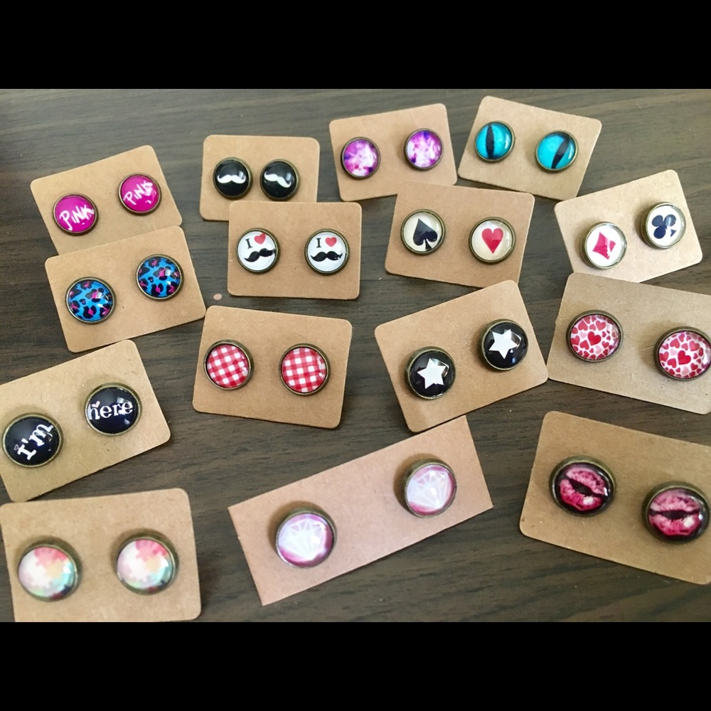 Set of 15 brand new super cute stud earrings