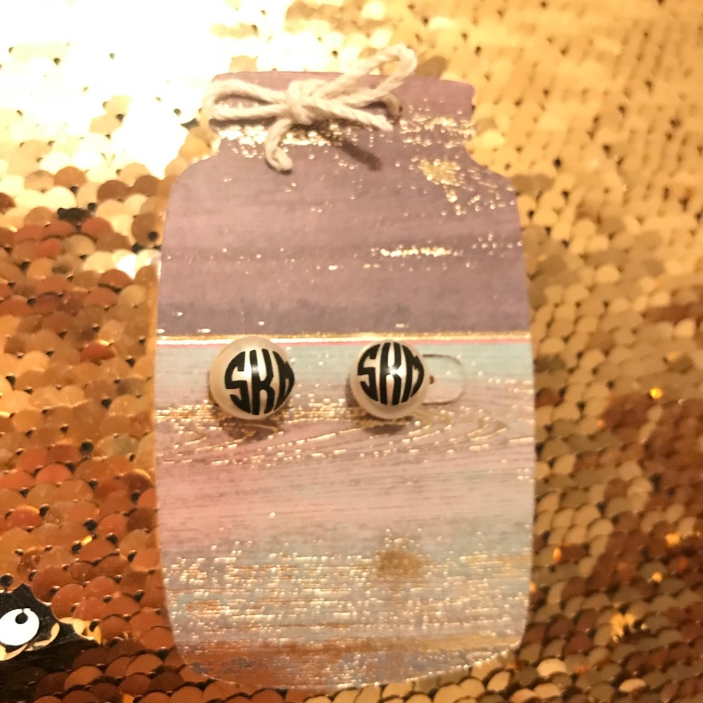 Monogrammed earrings