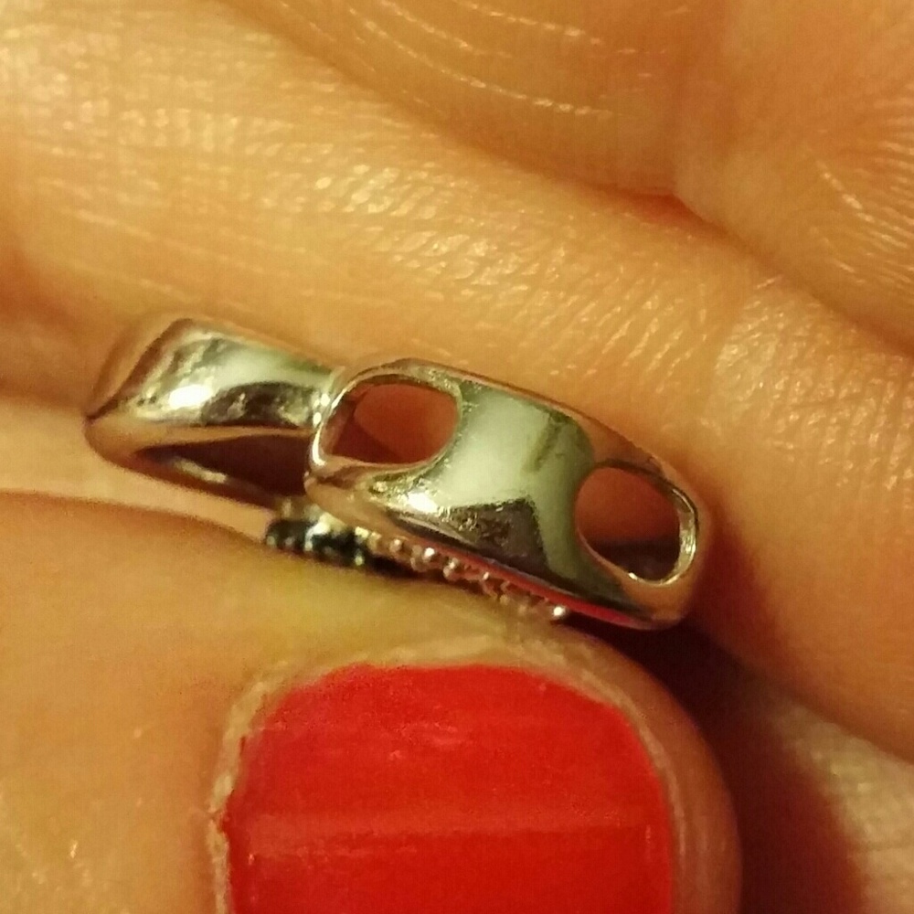 Black and white diamond sterling heart pendant - Picture 2 of 3