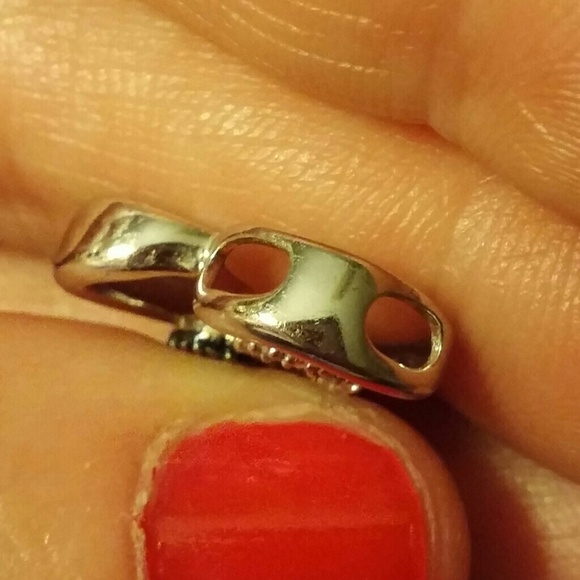 Black and white diamond sterling heart pendant - Picture 2 of 3