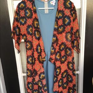 LuLaRoe Dusty Blue Amelia Dress Size Small NEW