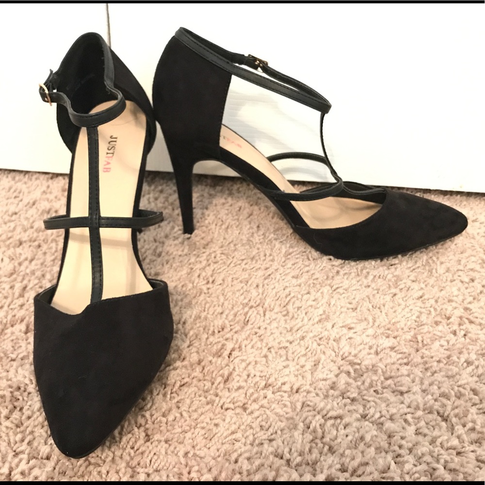 Black strappy heels