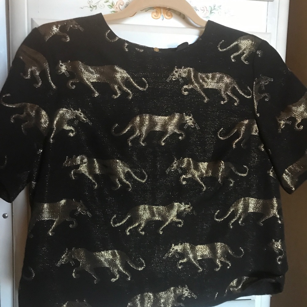H&M Black top with gold tigers. Cute, comfortable