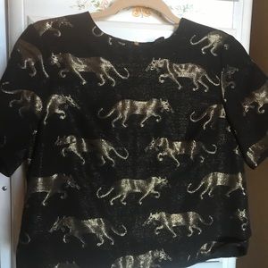 H&M Black top with gold tigers. Cute, comfortable