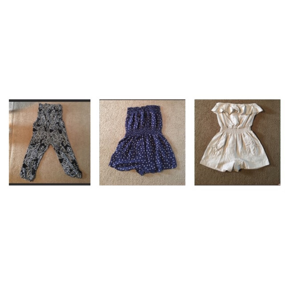 3 rompers (1 long pant 2 short)