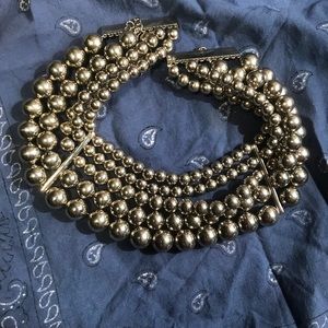 Chunky silver beaded necklace