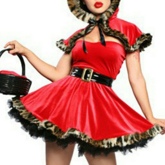 Sexy Mrs Claus Leopard Trim Costume - Picture 8 of 8