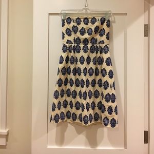 Jcrew cream and blue dress 👗 sz 00
