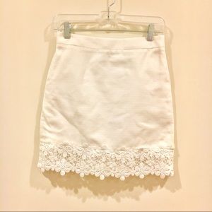 Jcrew white skirt with lace detail size 0