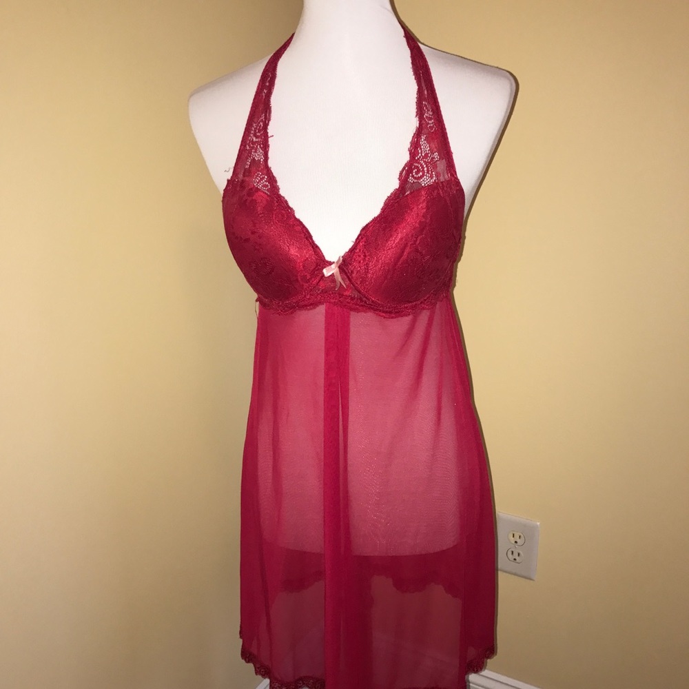 Red Sexy Lingerie Size Medium- Halter top- NWOT