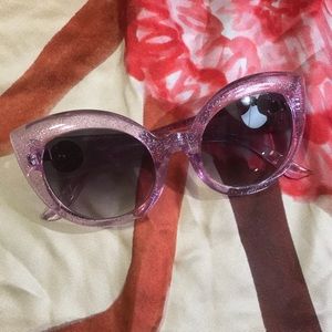 Sparkly purple cat eye sunglasses