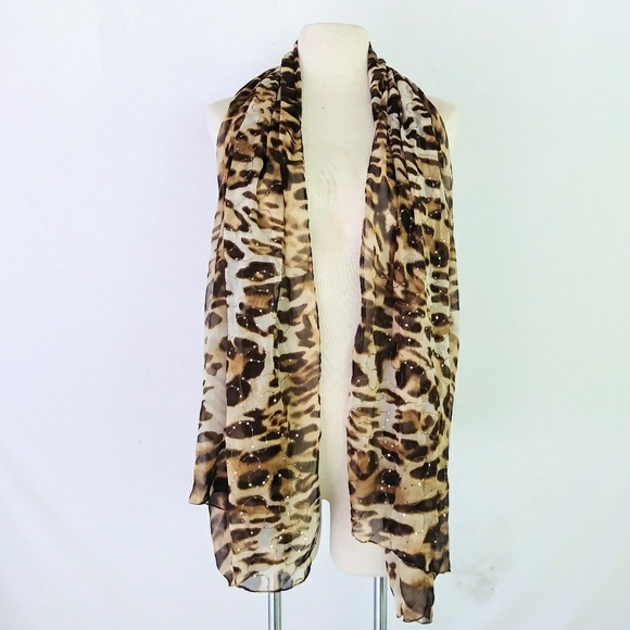 🤎 Sheer Animal Print Scarf #hundredsofscarves - Picture 2 of 5