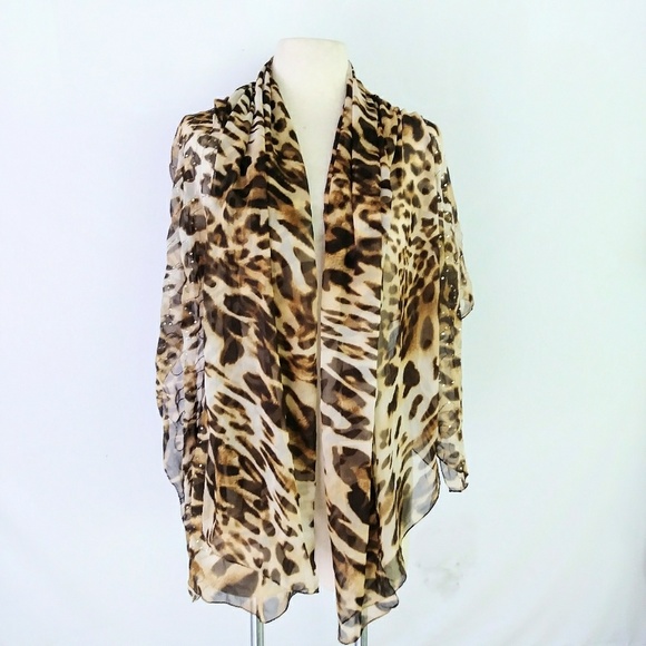 🤎 Sheer Animal Print Scarf #hundredsofscarves - Picture 3 of 5