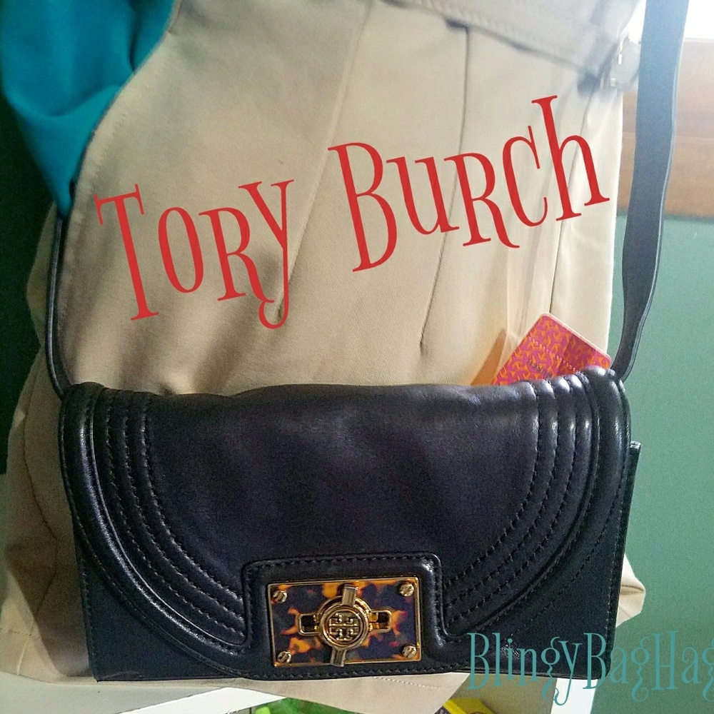 Tory Burch Tortoise Logo Malachite Crossbody