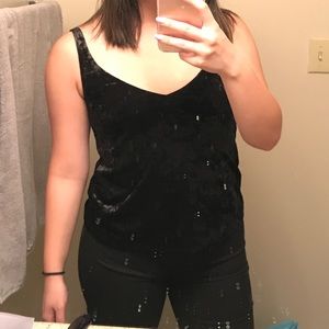 Black Velvet Tank Top