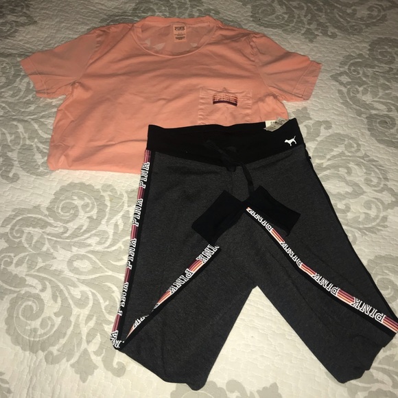 💕VS Pink Set:Yoga Campus Legging-S(?M)/T-S(?M)💕