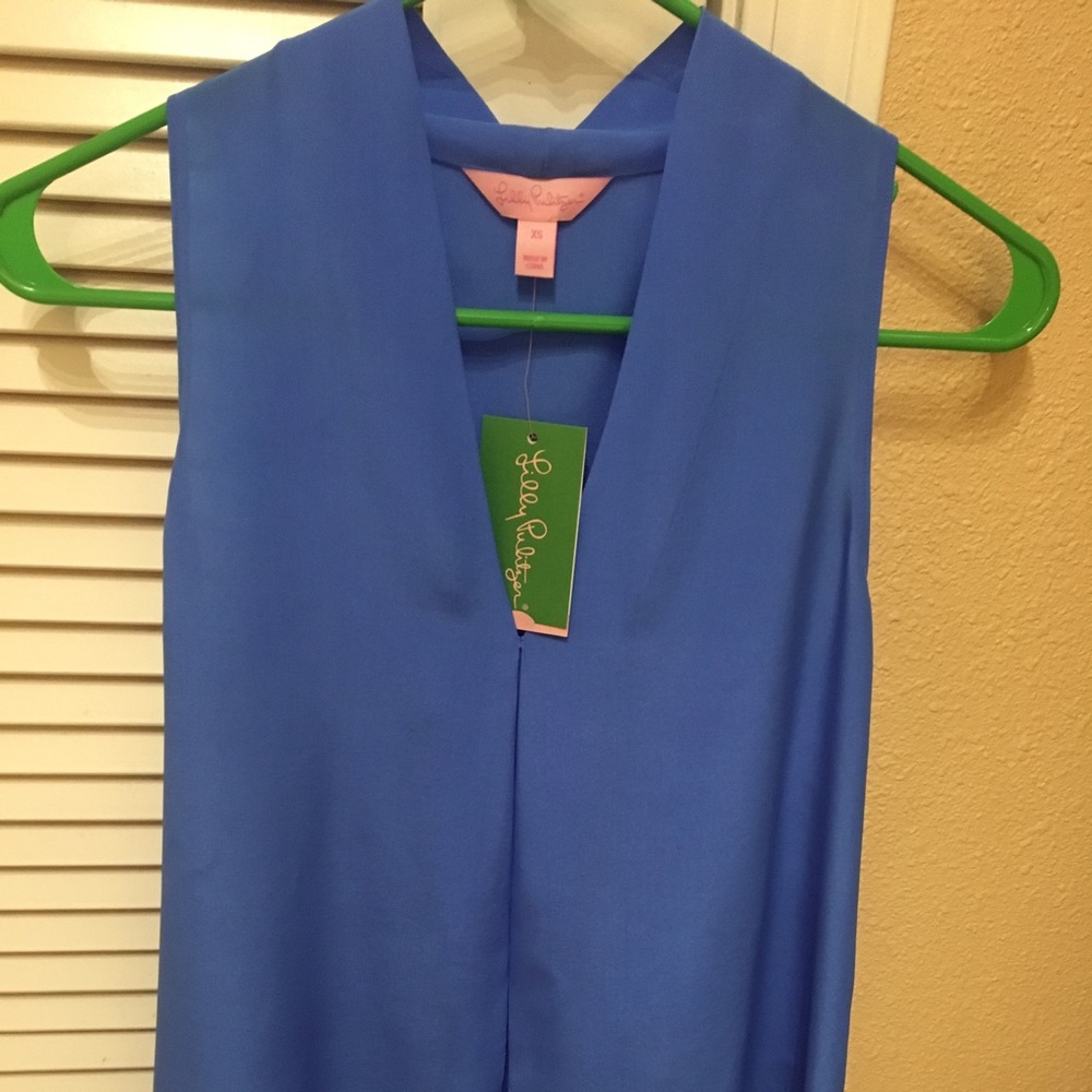 NWT Lilly Pulitzer Sleeveless Silk Top, XS, Lapis