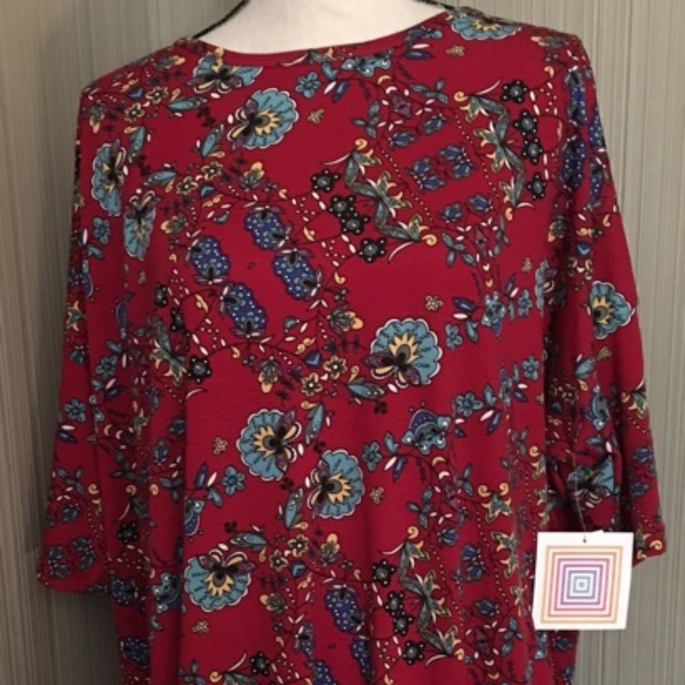 NWT Lularoe Irma XL Red Floral
