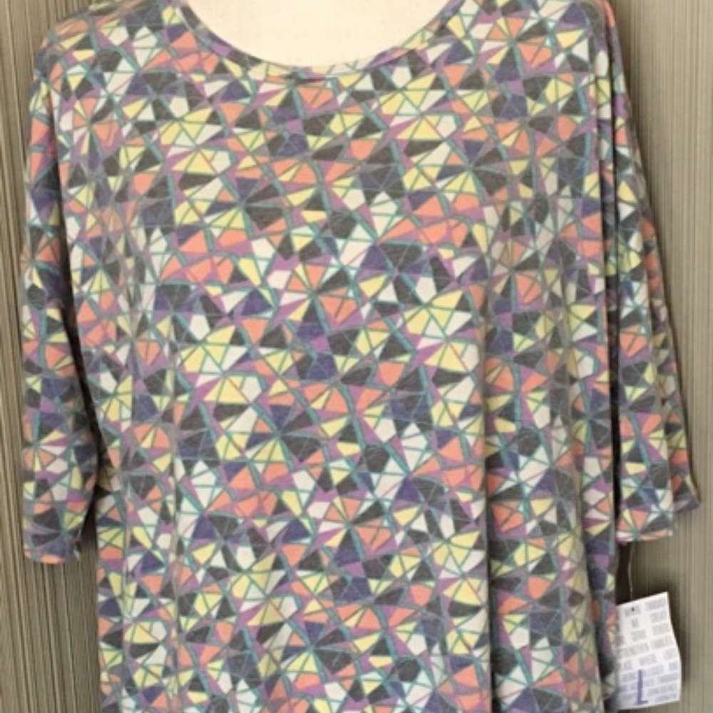 NWT Lularoe Irma Geometric Heathered Pastels Large