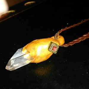 Handmade necklace with beautiful Arkansas Crystal
