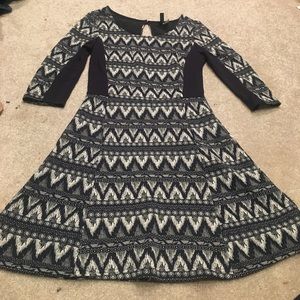 H&M slimming navy print dress