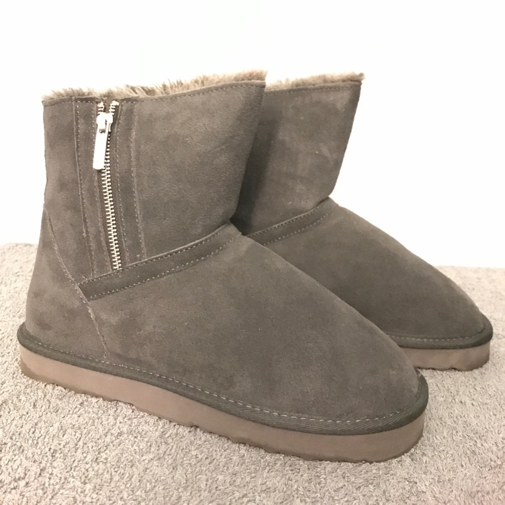 Style & Co Ciley Grey Round Toe Suede Winter Boots