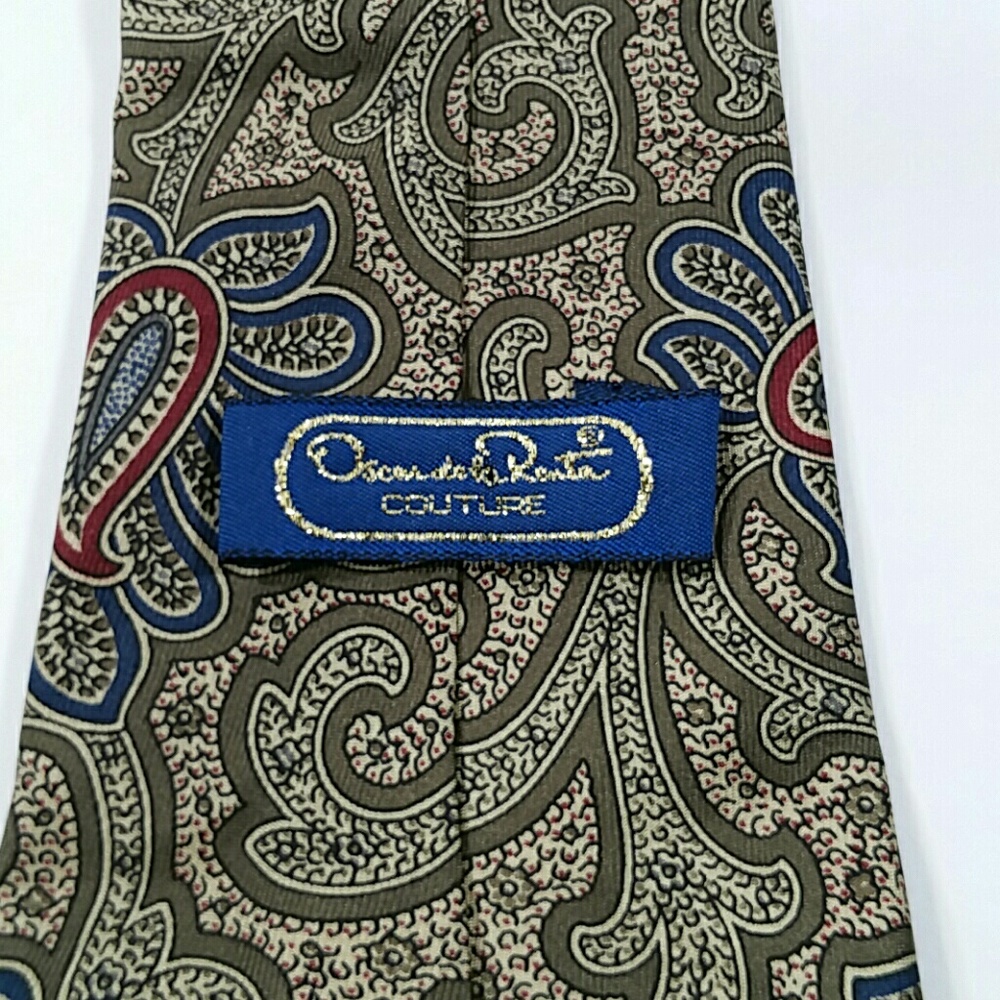 Oscar de la Renta Couture Paisley Tie - Picture 4 of 5