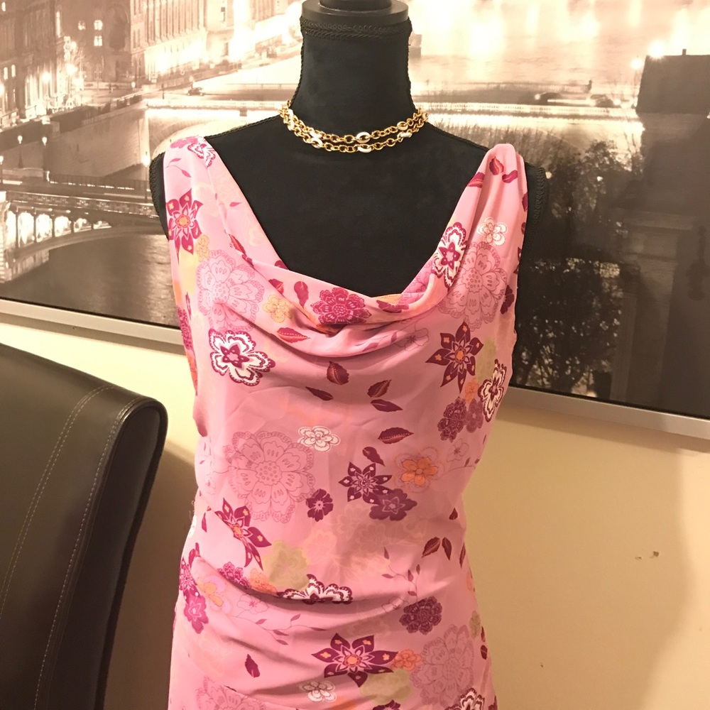 Asymmetrical floral pattern dress size 6