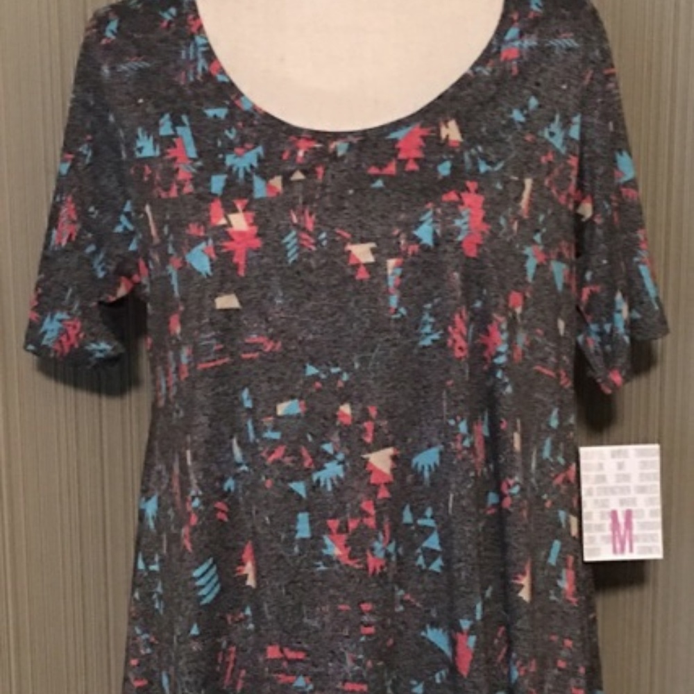 NWT Lularoe Perfect T Aztec Charcoal Gray Medium