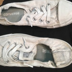 LIMITED EDITION White converse shoreline slip ons