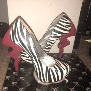 Zebra print heels