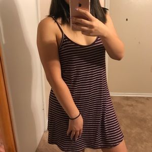 Burgundy Striped Dress