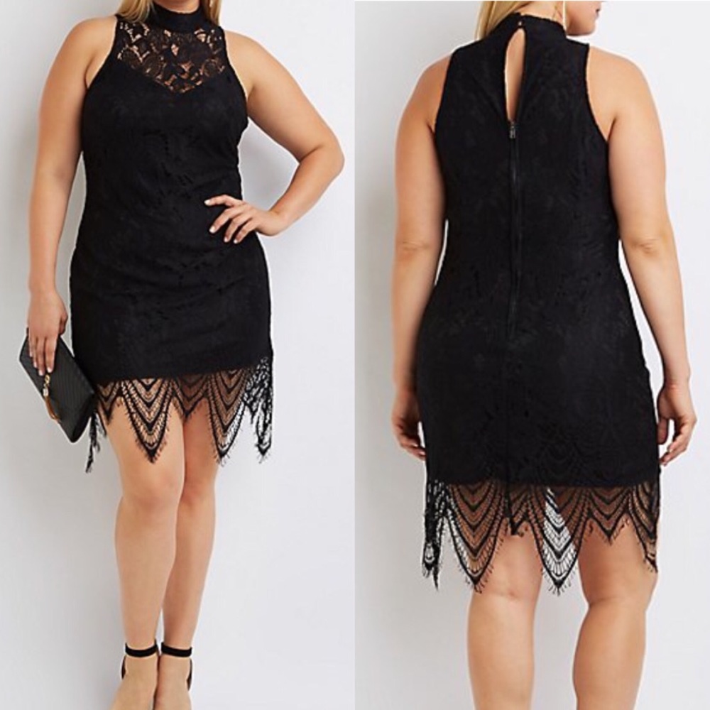 Charlotte Russe Lace Body Con Mini Dress 2X