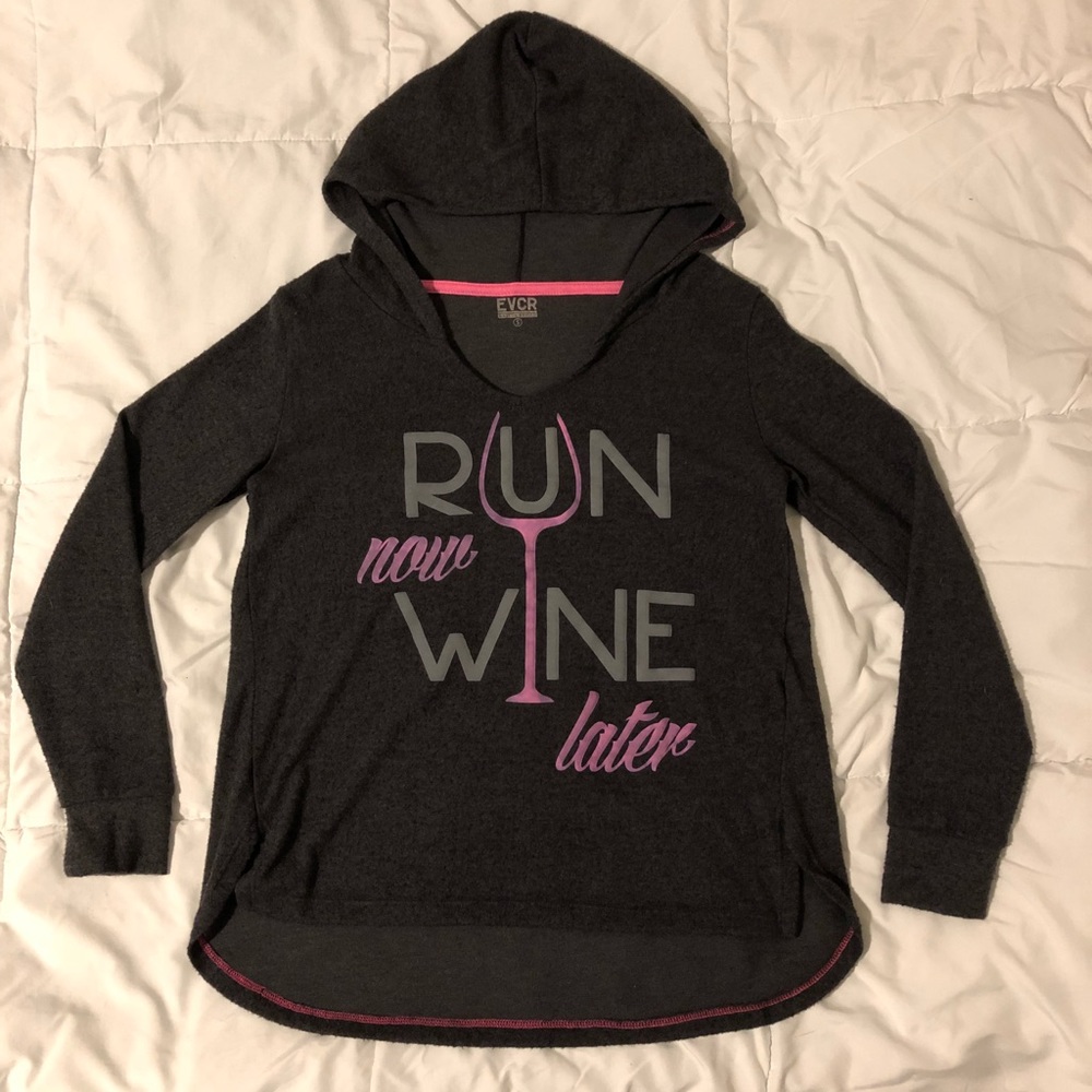 Charcoal black Wine Hoody 