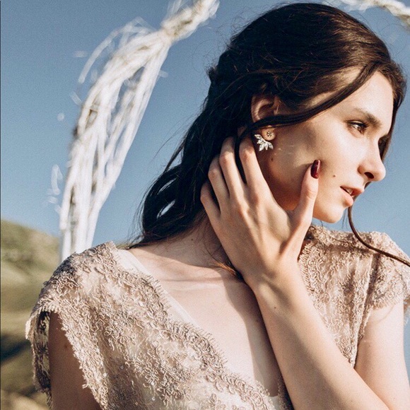 Leaf Crystals Double-Sided Holiday Dress Earrings - Picture 8 of 8