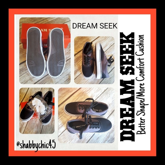 Dream Seek Grey and Black Lace-up Sneakers - Picture 2 of 3