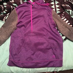 purple and grey adidas sweatshirt