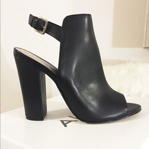 Black open toe booties