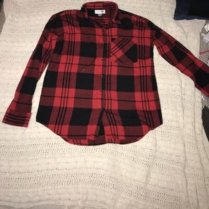 Old Navy Red and Black Plaid Flannel