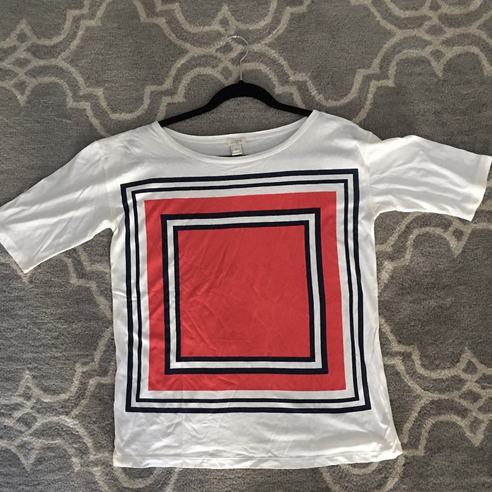 White Blue and Coral T-shirt