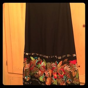 Black embroidered skirt