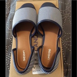 Land's End Dorsay Peep Toe Flat