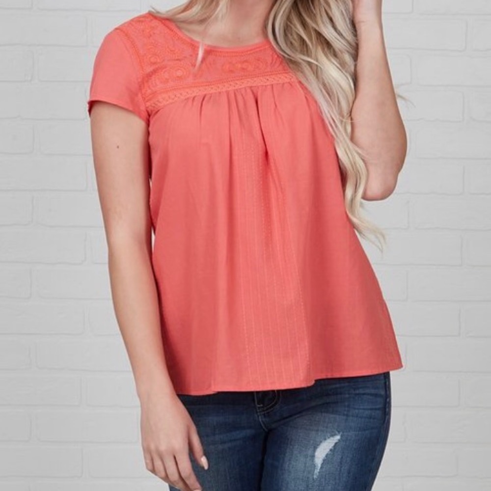 Rose & coral set adrift top