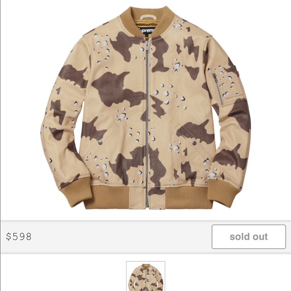 Brand new MA-1 Leather Jacket (camo) sz XL