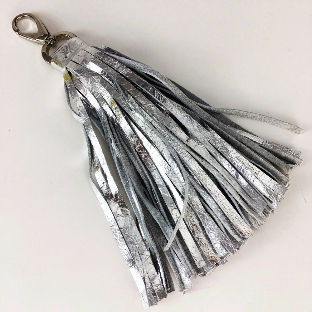 American Apparel Giant Silver Tassel Keychain