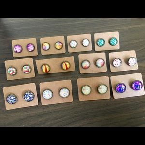 Set of 12 brand new super cute stud earrings