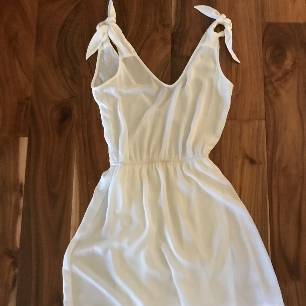 Show me your MuMu white tie mini dress