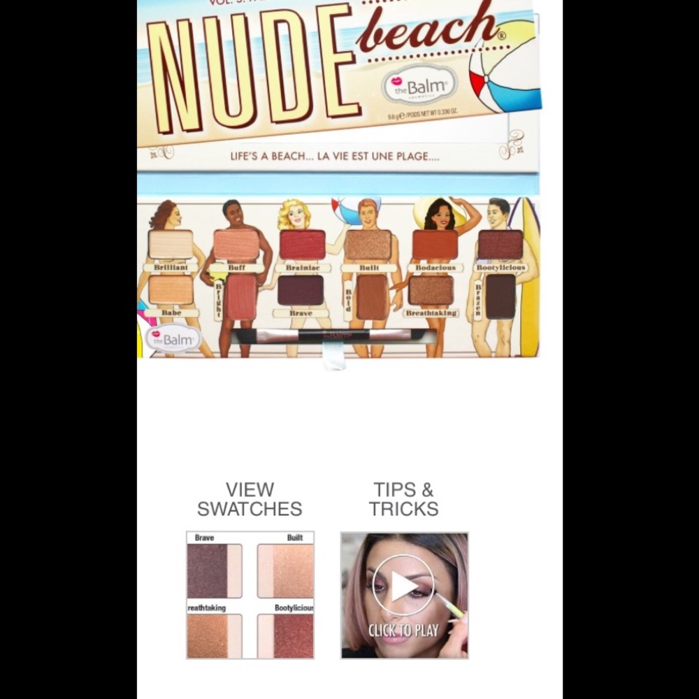 Brand new TheBalm nude beach eyeshadow palette